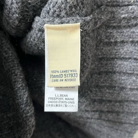 LL Bean Womens Classic Ragg Lambs Wool Shawl Cardigan Size XS Gray Heritage - Picture 6 of 7